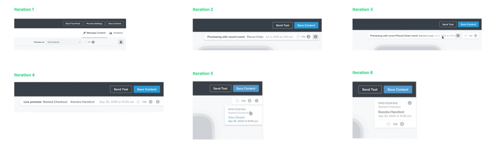 Comparison of alternative controls and layouts for the SMS editor.