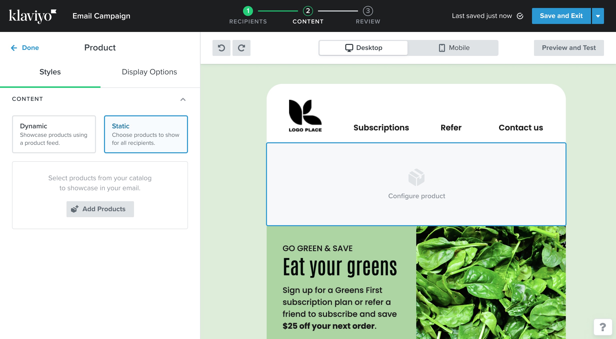 Redesigned UI: new product block empty state